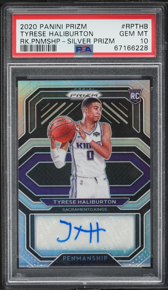 Tyrese Haliburton — 2020 Prizm Penmanship Silver PSA 10
