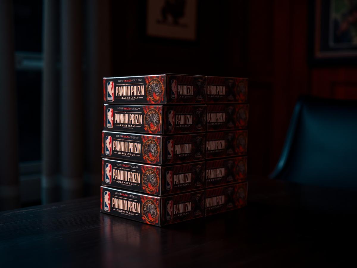 Stack of NBA hobby boxes